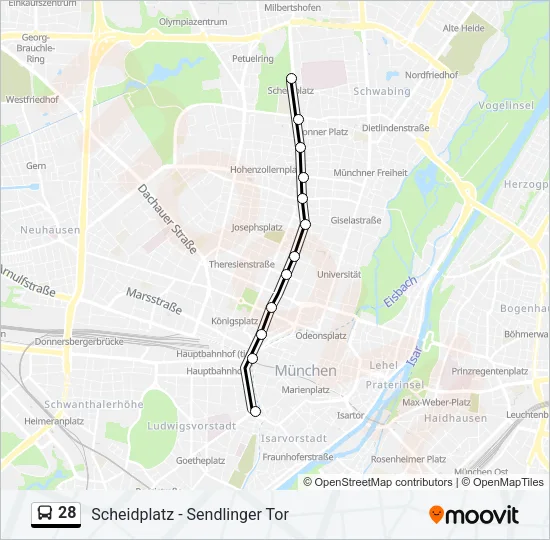 28 Bus Line Map
