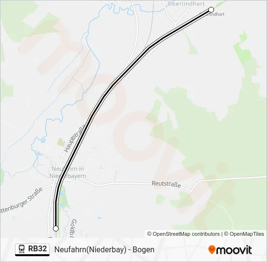 Поезд RB32: карта маршрута