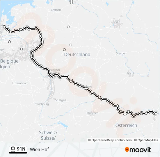91N Train Line Map