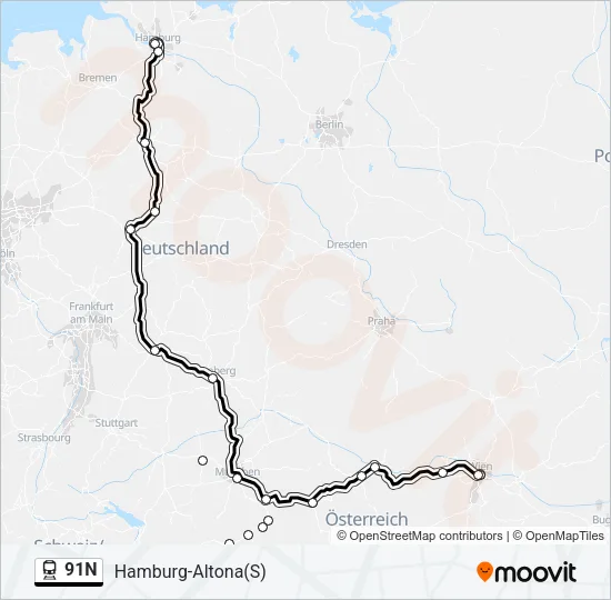 91N Train Line Map