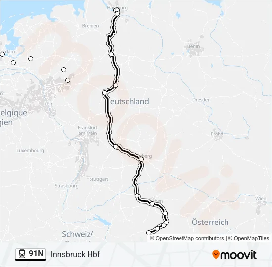 91N Train Line Map