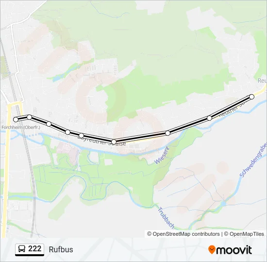 Автобус 222: карта маршрута