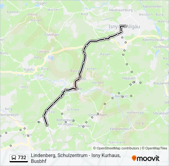 732 Bus Line Map