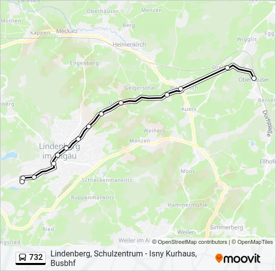 732 Bus Line Map