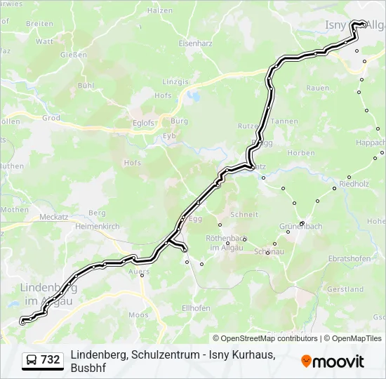732 Bus Line Map