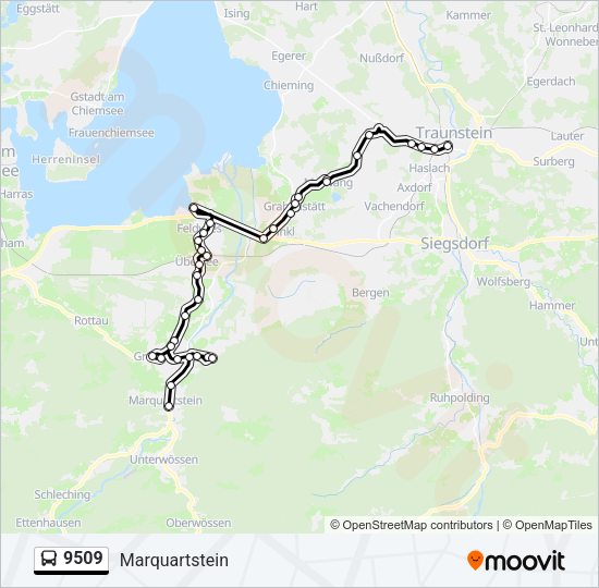 Buslinie 9509 Karte