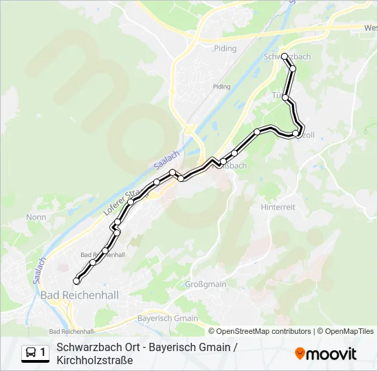 1 Bus Line Map