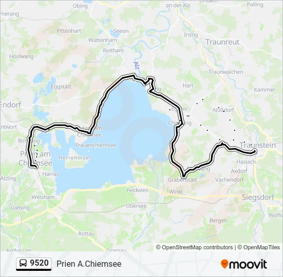 Автобус 9520: карта маршрута