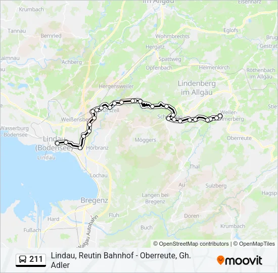 211 Bus Line Map