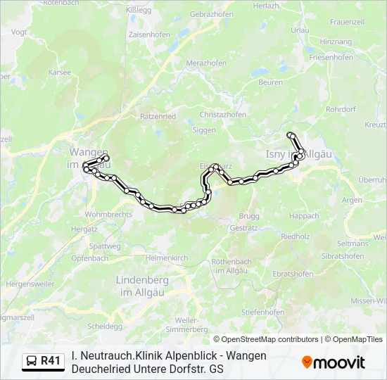 R41 Bus Line Map