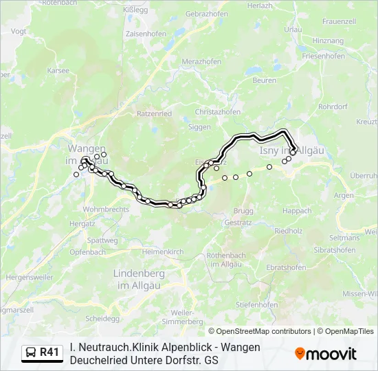 R41 Bus Line Map