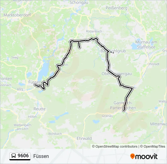 Автобус 9606: карта маршрута