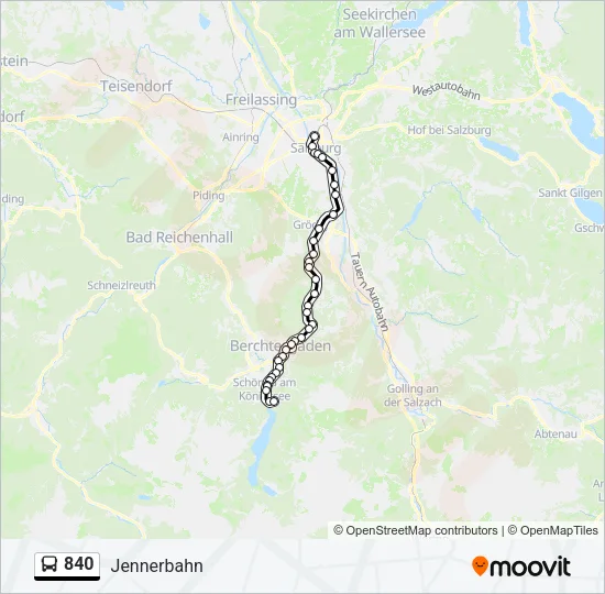 Автобус 840: карта маршрута