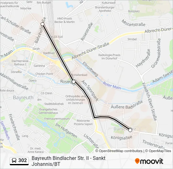 Автобус 302: карта маршрута