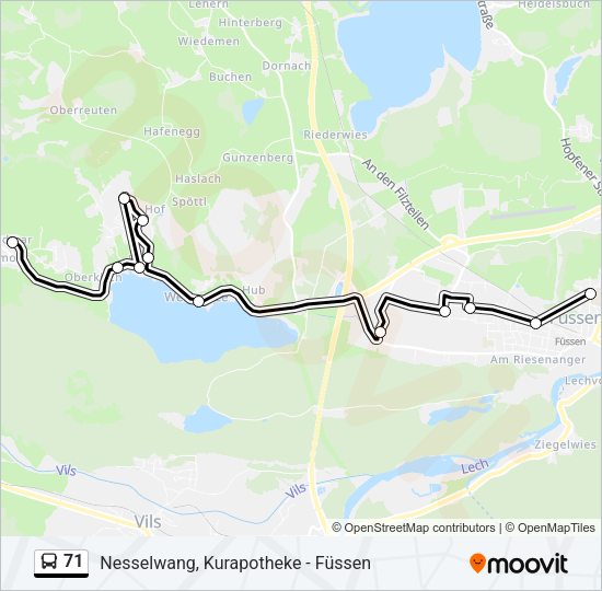 Автобус 71: карта маршрута