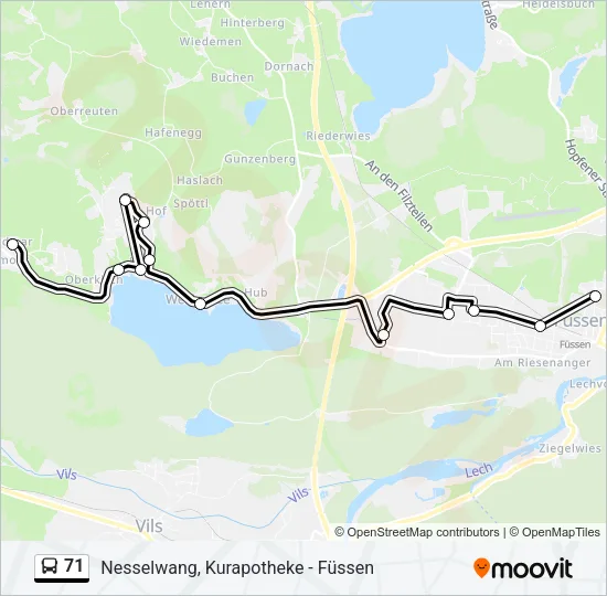 71 Bus Line Map