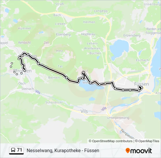 71 Bus Line Map