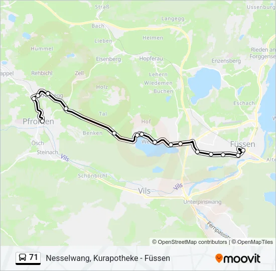 71 Bus Line Map