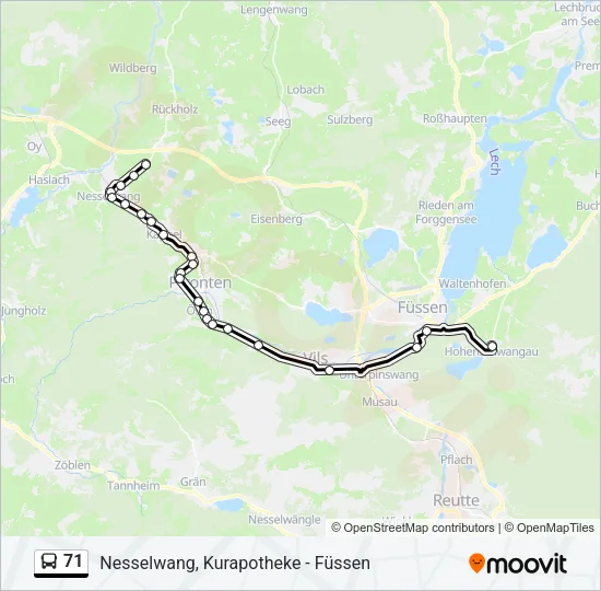 71 Bus Line Map
