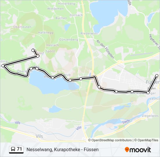 Автобус 71: карта маршрута