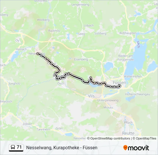 71 Bus Line Map