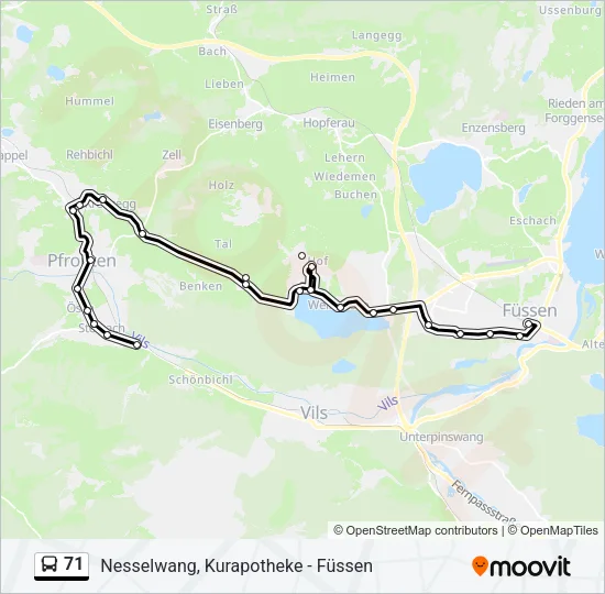 71 Bus Line Map