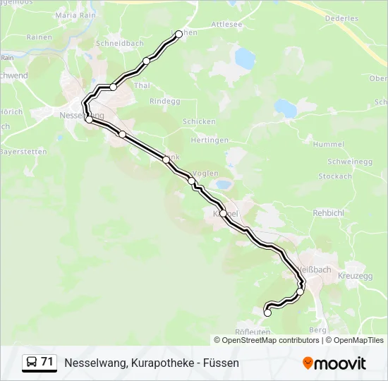 71 Bus Line Map