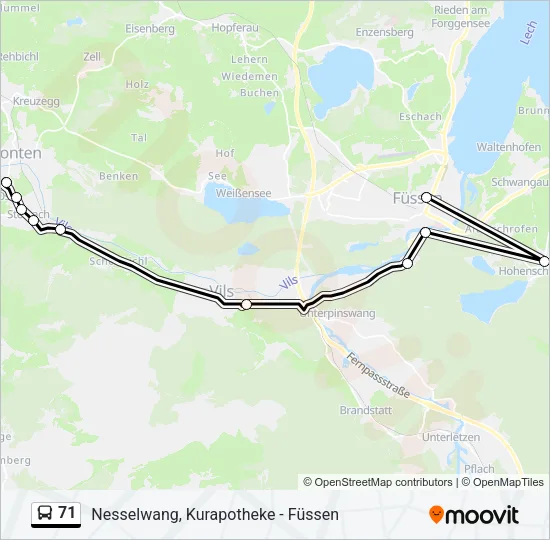 71 Bus Line Map