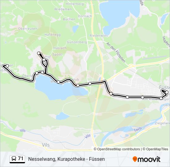 Автобус 71: карта маршрута
