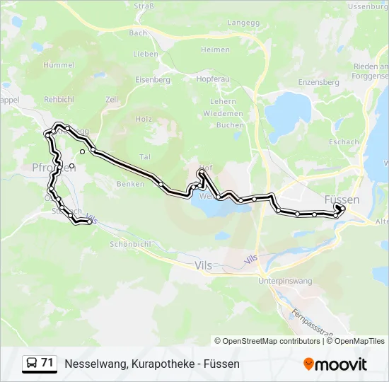 71 Bus Line Map