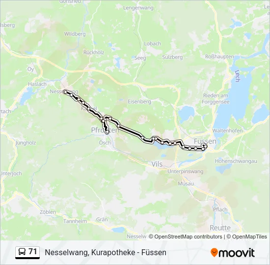 71 Bus Line Map