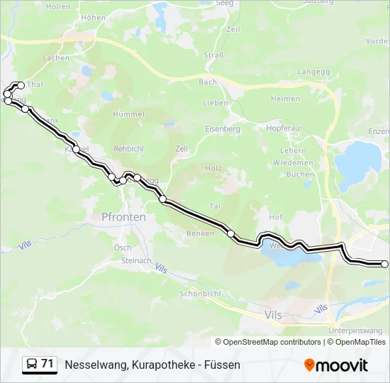 71 Bus Line Map