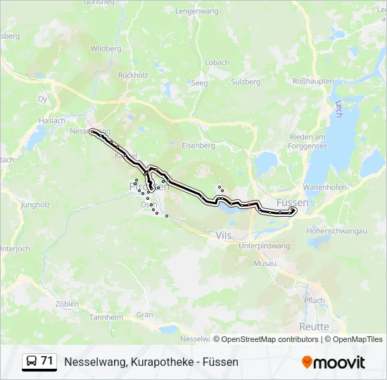 71 Bus Line Map