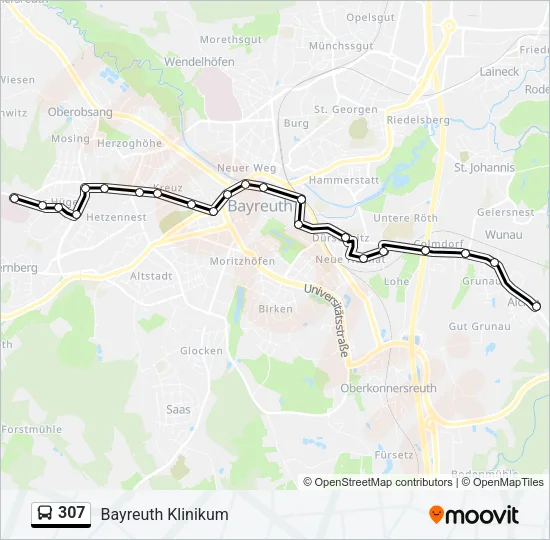 307 Bus Line Map