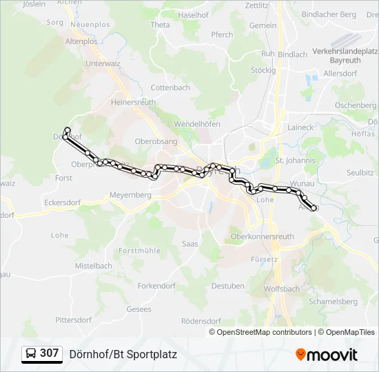 307 Bus Line Map
