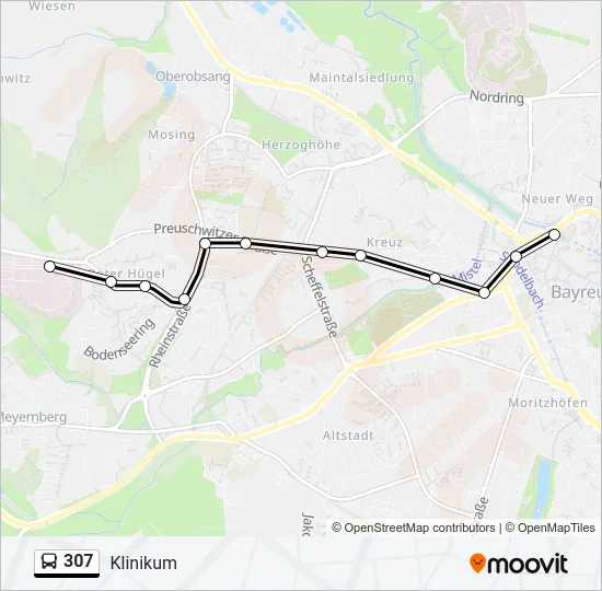 307 Bus Line Map