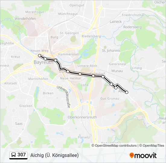 307 Bus Line Map