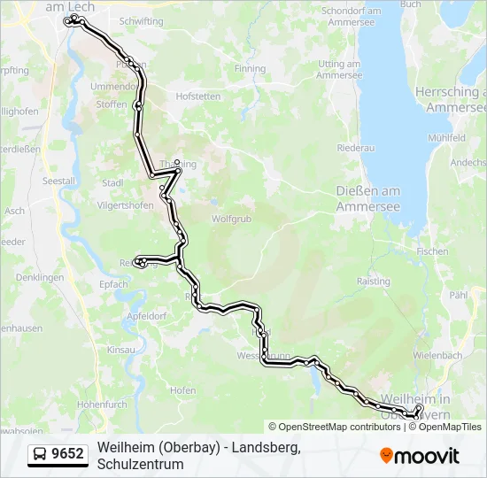 9652 Bus Line Map