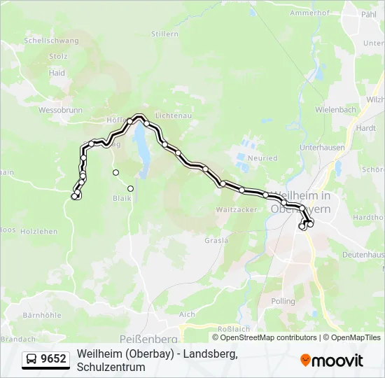 9652 Bus Line Map