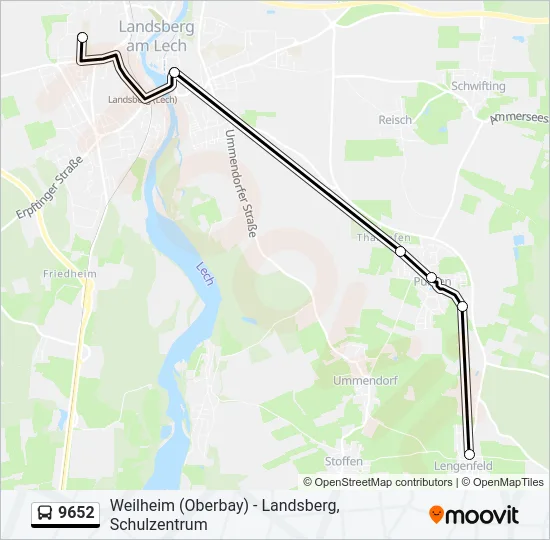 9652 Bus Line Map