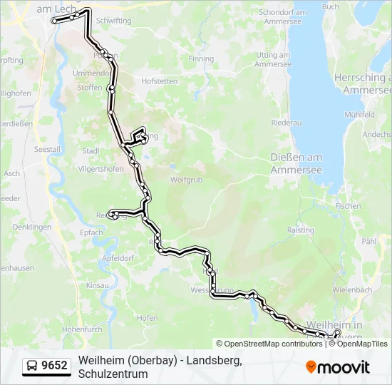 9652 Bus Line Map