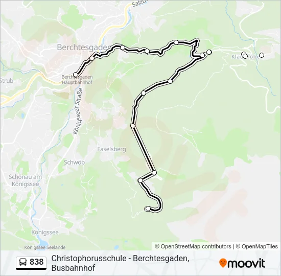 838 Bus Line Map