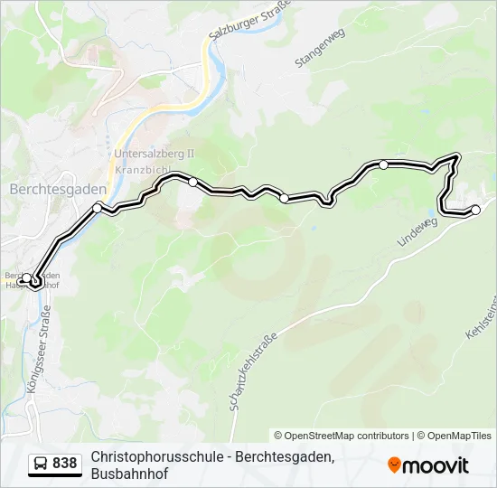 838 Bus Line Map