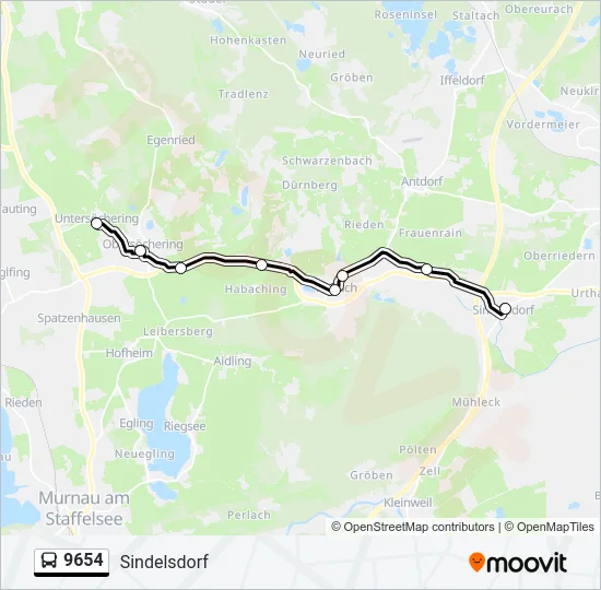 Автобус 9654: карта маршрута