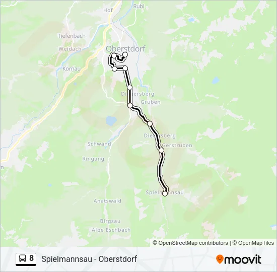 8 Bus Line Map