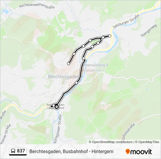 Автобус 837: карта маршрута