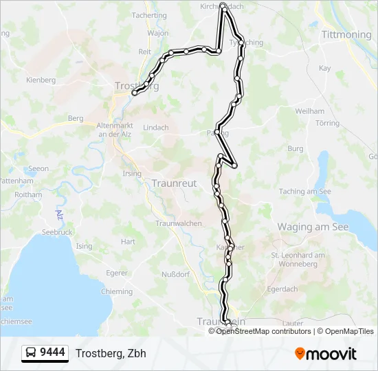 Автобус 9444: карта маршрута