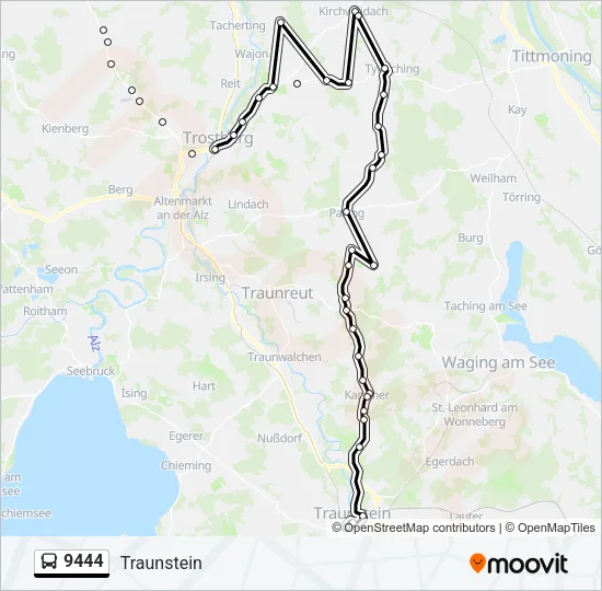 Автобус 9444: карта маршрута