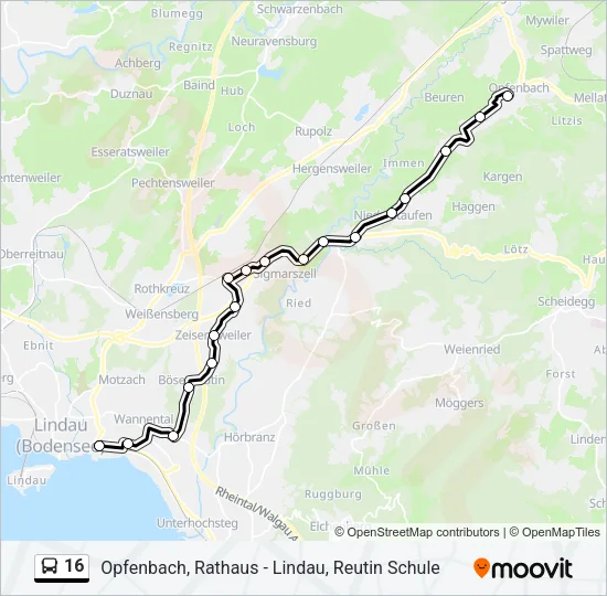 16 Bus Line Map