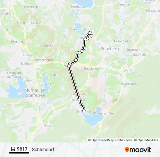 Автобус 9617: карта маршрута